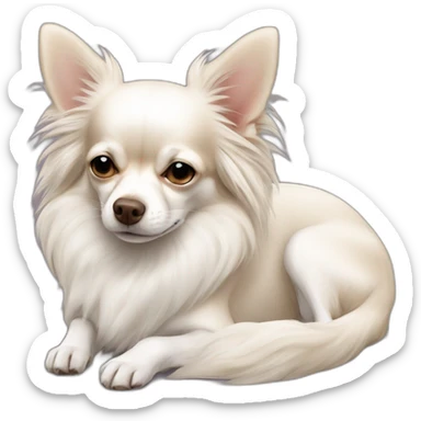 languid sleeping chihuahua longcoat white sticker