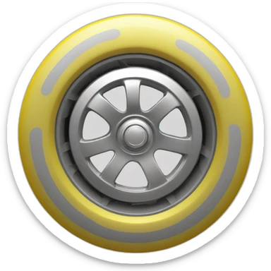 Wheel auto yellow sticker