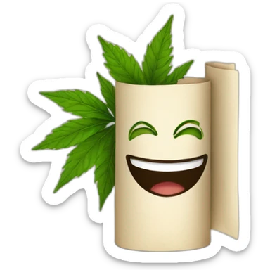 happy-weed-rolled-into-paper sticker