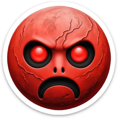 a red moon with no face just pure terror  sticker