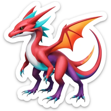 Shiny Glossy Oily Latias-Noivern-Salandit-Fusion (full body) sticker