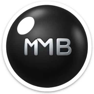 Black Ball with MB written on it sticker