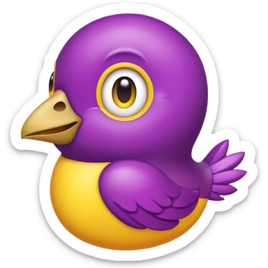 emoji de papagayo morado, rojo y amarillo sticker
