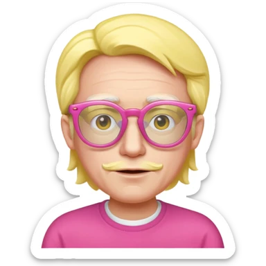 spamton from deltarune with his iconic pink and yellow glasses sticker