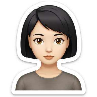 Woman with black short hair, bob hairstyle sticker