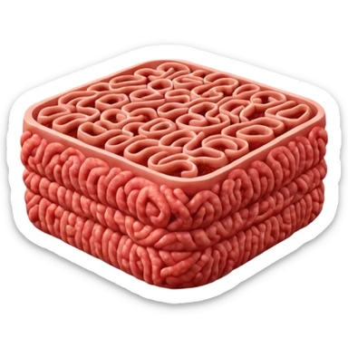 raw ground meat object icon, fresh minced beef, 3D cartoon, mobile game icon style, clean background, soft shadow, no text, no watermark sticker
