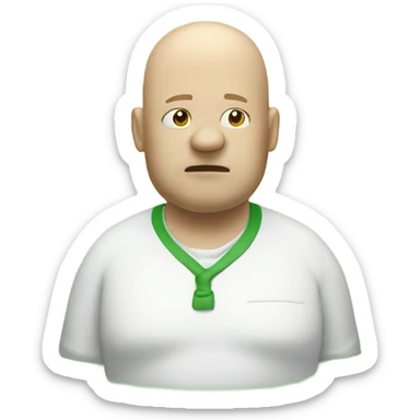 fat bald white man with gross breath no mustache green vapor cloud sticker