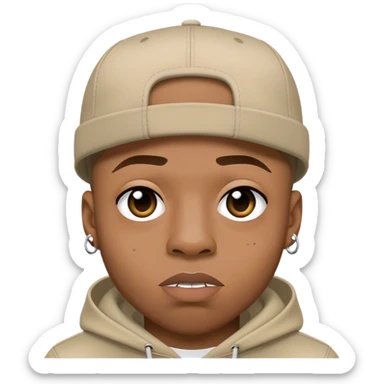 Central Cee UK rapper simplified expressive face signature features no text sticker