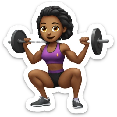Female athlete doing snatch crossfit sticker
