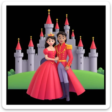 prince in red dress, royal castle background sticker