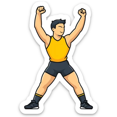 Determined athlete in victory pose sticker