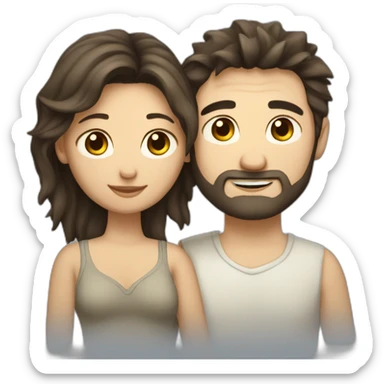 scruffy-brunette-caucasian-man-cuddling-asian-woman sticker