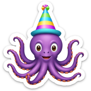 Make an octopus celebrating sticker