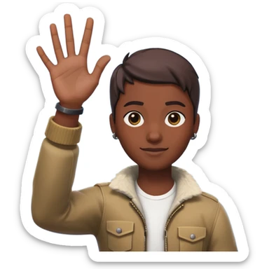 Que este 🙋🏾emoji envés que saludé haga con mano la forma de el emote de fornite toma la L sticker