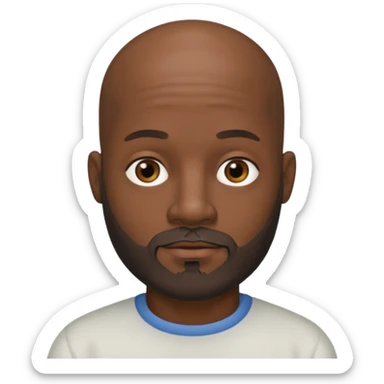 African American male bald salt & pepper beard sticker