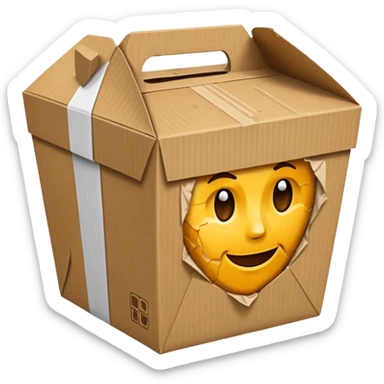 takeout box that looks like it has been in a trash can sticker