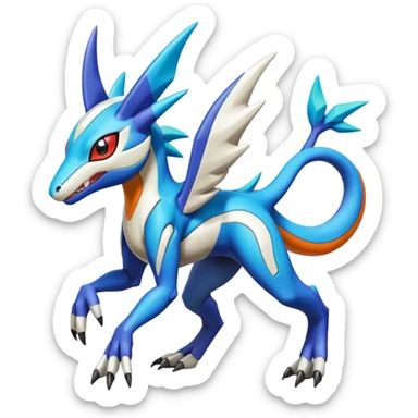 Colorful Meloetta-Latios-Wargreymon-Sergal-Pokémon-Digimon-Fakémon-fusion-hybrid-creature sticker