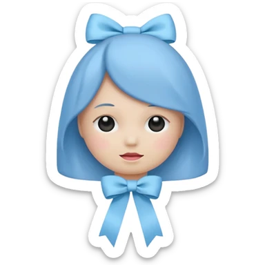 Mache einen coquette emoji ne babyblaue schleife ohne Gesicht  sticker