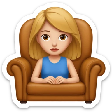 Una chica sentada en un sillon sticker
