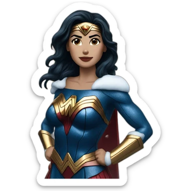 Wonderwoman under snow sticker