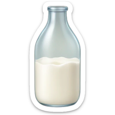 a bottle of milk dropping milk in a glass sticker