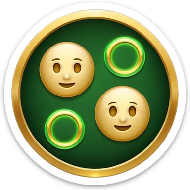 three with a curcle that unites them with golden and green colours sticker