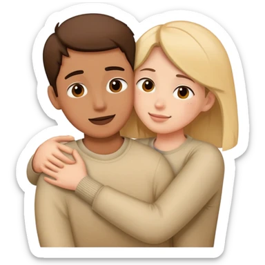 Friend hugging the ones face you see is saying shhhhhhhh sticker