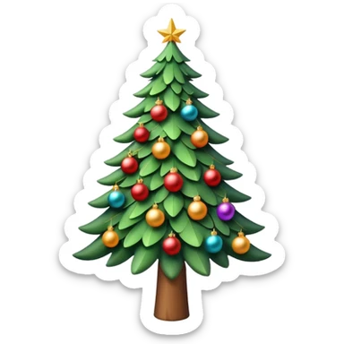 tall christmas tree with soft leaves sticker