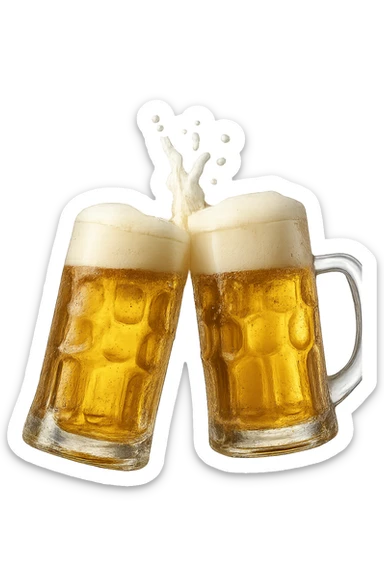 2 drink che fanno brindisi di birre senza mani realistiche sticker