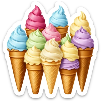 Italian gelato street food with gentle colors sticker
