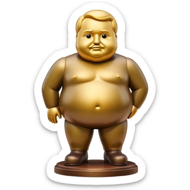 Cinematic Realistic Botero Sculpture Emoji, depicted as an exaggerated voluminous sculpture in the signature style of Fernando Botero, rendered with rich textures and vibrant artistic lighting that captures its playful grandeur. sticker
