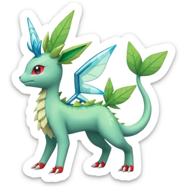 Shaymin-Vaporeon-Sceptile-Flygon-Meloetta-Pokémon-Fakémon-fusion, full body sticker