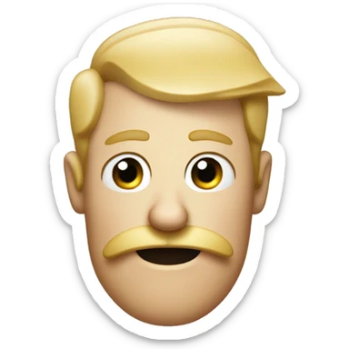 A smelly white ginger man with a moustache sticker