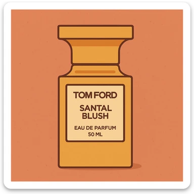 Flat toon style illustration of Tom Ford santal blush perfume  sticker