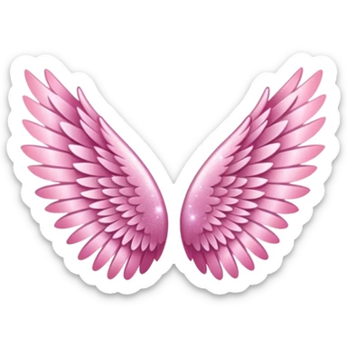 Sparkly little soft pink pony wings. Only left and right wings without pony. sticker