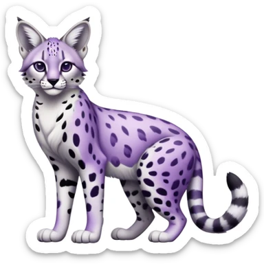 Epic Edgy Cute Black White Purple ethereal Serval-Snow-Leopard-Bobcat-Fionbri full body sticker
