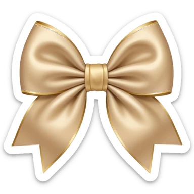 sparkly beige bow, soft and simple sticker