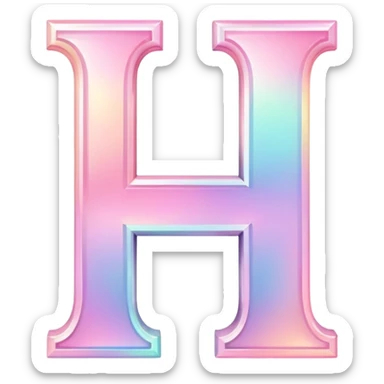 Iridescent pastel pink romantic Font setting icon with letter H sticker