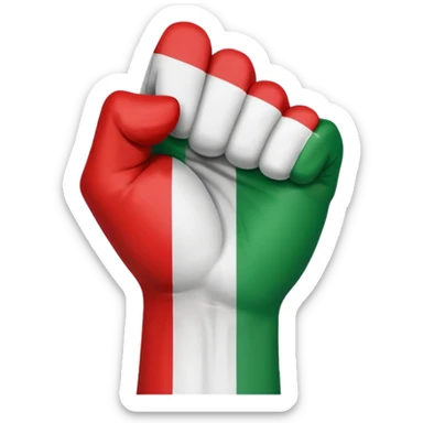 This fist emoji ✊ but instead of yellow it’s the three Italian flag colors sticker