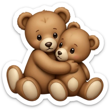 teddy bear kissing another teddy bear sticker