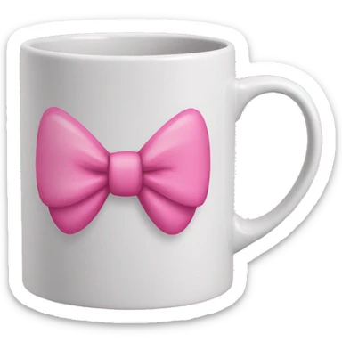 Pink bow coffee mug sticker