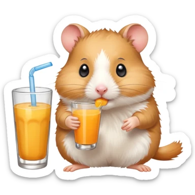 Hamster drinking capri sun sticker