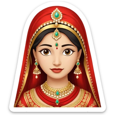 North indian bride getup. sticker