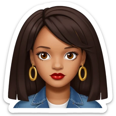 Rihanna with dark brown hair sticker