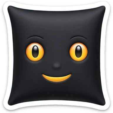 a black  pillow with dark aura coming out of it  sticker