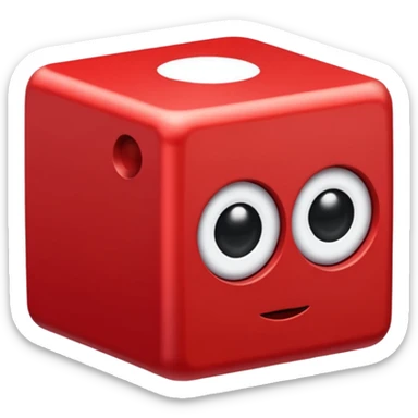 red Cube had 1 circle eye sticker
