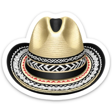 Colombian Sombrero Voltiao black and white sticker
