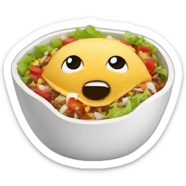 Burrito bowl without eyes sticker