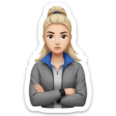 สีตาโทนเทาเท่ ๆ มีประกายคม

คิ้วได้รูป มองแล้วดูสตรอง

ผมหางม้าสูง / ผมสั้นสปอร์ต

เสื้อแจ็กเก็ต / ลุคสตรีทแฟชั่น

ท่าโพสกอดอก
ฟีล: Girl Boss, cool beauty, minimal but powerful sticker