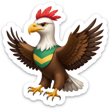 an eagle with its back turned and the Kurdistan flag on its back sticker